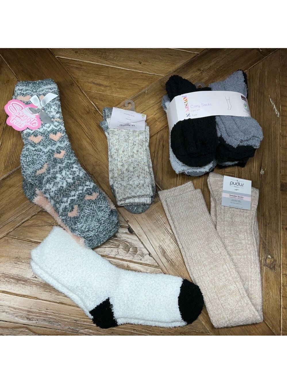 Socks on socks on socks - fuzzy, soft, various brands - 10 new pairs (11 total)
